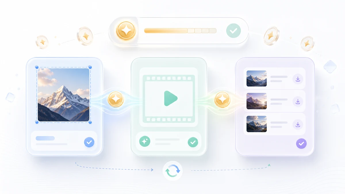 Unified AI generation credit workflow